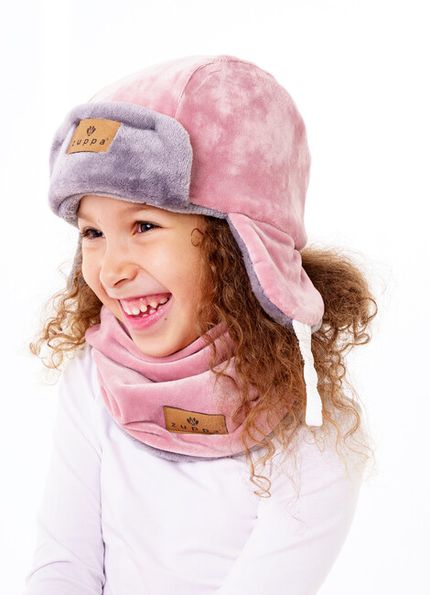 Trapper hat PINK dark grey