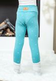 Leggings insulated turquoise flake