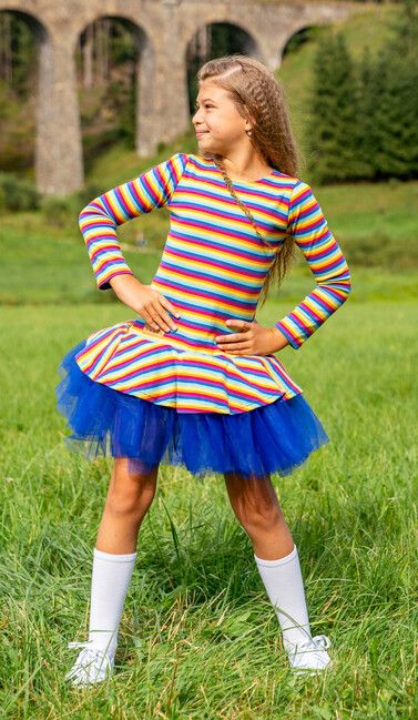 Dress PRIMAVERA™ rainbow blue