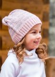 Winter hat POMPOM pink grey